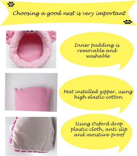 Miniatura 7 de LEFTSTARER Cama y Escondite para Conejo y Rata para Hurón, Erizo, Dormir y Ocultarse, Accesorios de Jaula de Juguetes para Pequeños Animales