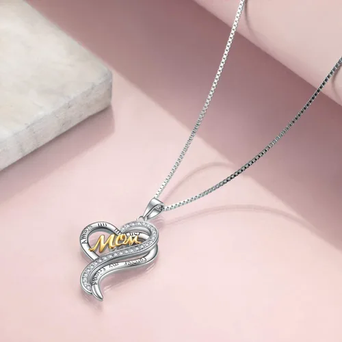 Miniatura 5 de Poplyke - Collar de plata de ley para mamá, abuela, hermana, hija, amiga, para mujeres, adolescentes y niñas