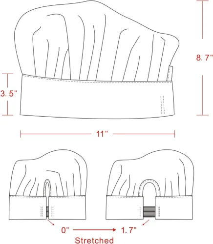 Miniatura 5 de yotache Juego de delantal y sombrero de chef y delantal de cocina para adultos, disfraz de panadero blanco ajustable para hombres y mujeres, 1 juego