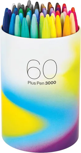 Miniatura 8 de MONAMI Plus Pen 3000 bolígrafos de punta de fieltro, punta fina (0.016 in), para colorear, dibujar/diario, colores surtidos, paquete de 24