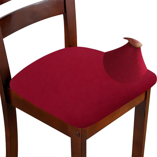 Miniatura 20 de Fundas de asiento para silla, juego de 6, fundas elásticas negras para silla de comedor cuadradas, extraíbles y lavables, protector de asiento