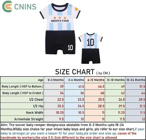 Miniatura 6 de Cnins Camiseta de fútbol para niños pequeños de 0 a 24 M para fanáticos de los deportes, camiseta de fútbol para niñas recién nacidas, mameluco