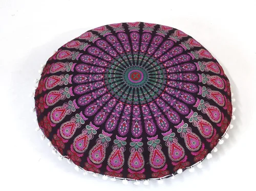 Miniatura 9 de CRAFT KALA Funda de Cojín Grande de Suelo Hippie Mandala Funda de Cojín de Meditación Funda de Puf Redondo Funda de Cojín Bohemia para el Suelo