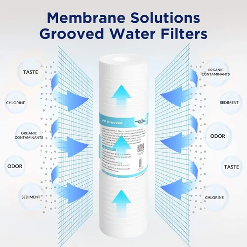 Miniatura 6 de Membrane Solutions Cartucho de filtro de agua de sedimentos ranurados (paquete de 6), filtro de agua de 0.5 micrones para toda la casa, reemplazo