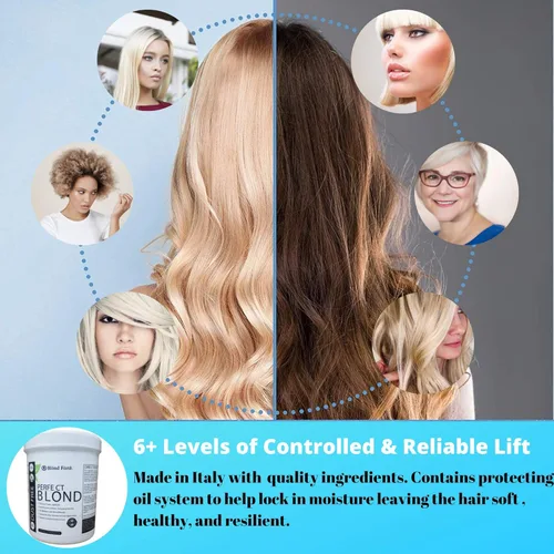 Miniatura 3 de Tina de 1.1 libra (17.6 onzas) Perfect Blond Extra Strength Professional Tinte para el cabello decolorante para el cabello - Hecho en Italia