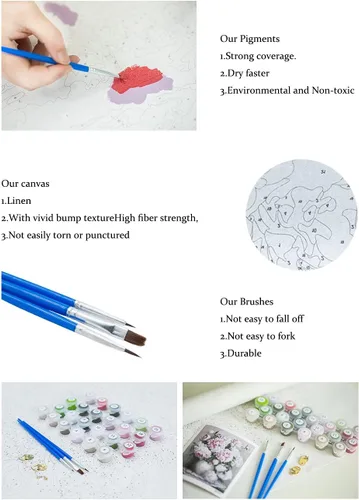 Miniatura 4 de CaptainCrafts Kits de pintura por números, pintura de árbol por números para adultos con marco de lienzo de 16 x 20 pulgadas, pintura al óleo