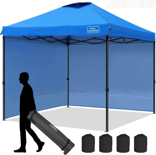 Miniatura 14 de KAMPKEEPER Tienda de campaña desplegable de 10 x 10, impermeable, sombra portátil con paredes laterales, refugio instantáneo ajustable al aire libre