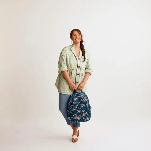 Miniatura 10 de Vera Bradley Mochila Campus de Algodón para Mujer, Climbing Ivy Green - Algodón reciclado