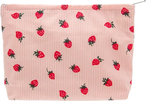 Miniatura 82 de Pazimiik Bolsa de maquillaje floral, grande, de algodón, con cremallera para bolsa de viaje, organizador de maquillaje de lona para mujeres, Algodón