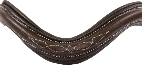 Miniatura 2 de Exion - Correa de piel curvada acolchada cuadrada con costuras elegantes, para caballos, banda ecuestre, tamaño completo, mazorca, encima, poni