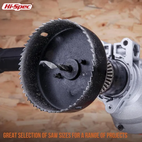 Miniatura 6 de Hi-Spec Juego de 21 piezas de sierras de agujero para madera, puntas de clavo y brocas de pala. Accesorios de herramientas de perforación DIY