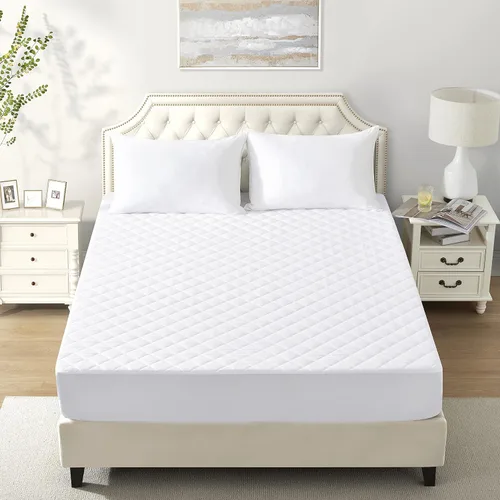 Miniatura 2 de Protector de colchón de bambú de lujo, impermeable, ultra suave y silencioso, alta comodidad y protección (Queen)