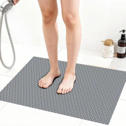 Miniatura 17 de Alfombrilla de ducha extra grande antideslizante, alfombrilla de baño de PVC de secado rápido y para bañera, diseño con agujeros de drenaje