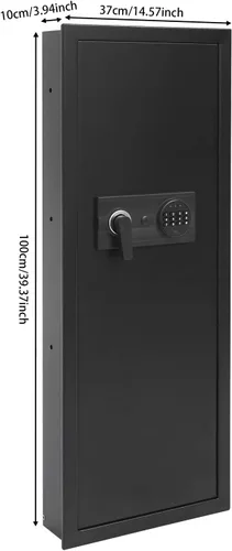Miniatura 2 de Caja fuerte montada en la pared de 39.3 pulgadas de alto x 3.9 pulgadas de ancho x 14.5 pulgadas de largo, caja fuerte electrónica para seguridad