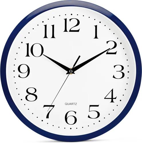 Miniatura 21 de Bernhard Products - Reloj de cuarzo de pared rojo, silencioso, sin tictac, 12 pulgadas, a pila, redondo, fácil de leer