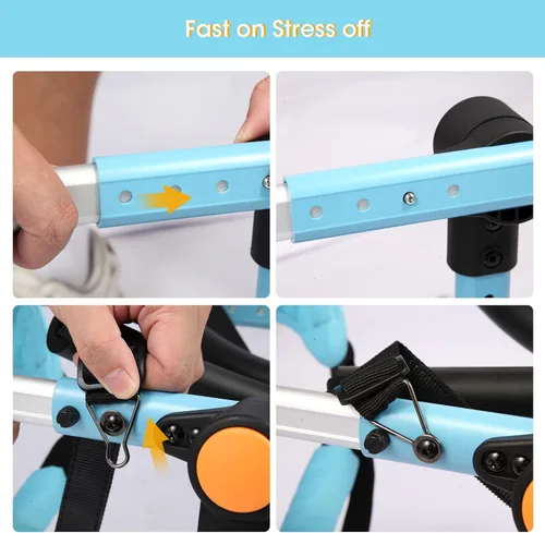 Miniatura 4 de TailWaggers Silla de ruedas para perros para patas traseras Ayuda de movilidad ajustable Ruedas todo terreno