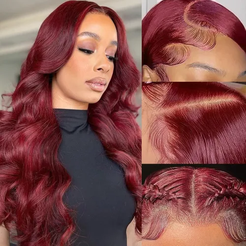 Miniatura 14 de Aaliweya Peluca de encaje frontal 360 HD con encaje frontal 360, peluca de cabello humano para mujer, densidad 180, prearrancada, sin pegamento, 1B