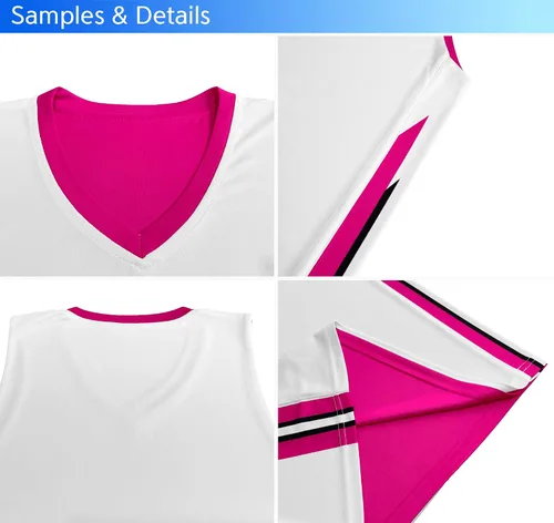 Miniatura 5 de KXK Camiseta de baloncesto reversible en blanco para hombre, uniforme de equipo, atlético, hip hop, camisetas de baloncesto S-4XL