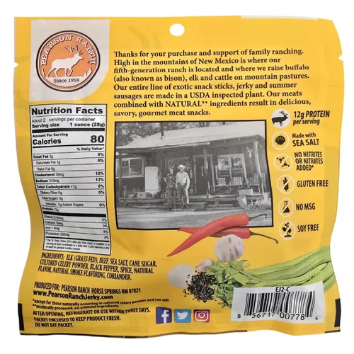 Miniatura 3 de Pearson Ranch Wild Grass Fed Game - Paquete variado de 4 bolsas de 2.1 onzas, venado, alce, búfalo y jabalí, sin gluten, sin MSG, apto para paleo