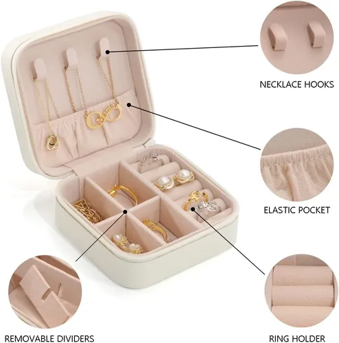 Miniatura 6 de Joyero de regalo para dama de honor, pequeño estuche de viaje personalizado de piel sintética portátil, cajas de propuestas de dama de honor, mini