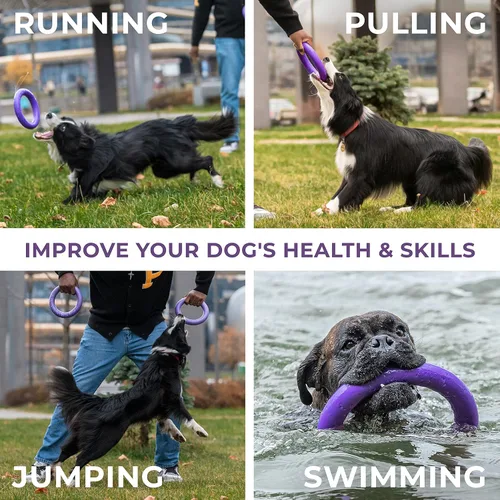 Miniatura 4 de Juguetes de anillo para perros Puller para exteriores - Juguete de buscar para perros y juguete de tira y afloja para perros pequeños, medianos