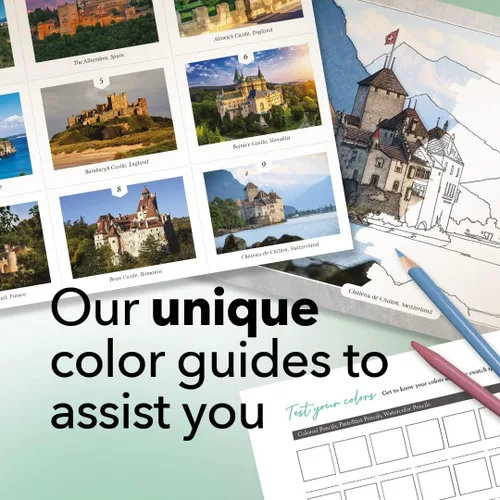 Miniatura 4 de Libro para colorear de castillos de Castle Arts 36 castillos impresionantes seleccionados por artistas internos para enfocar la mente con guía