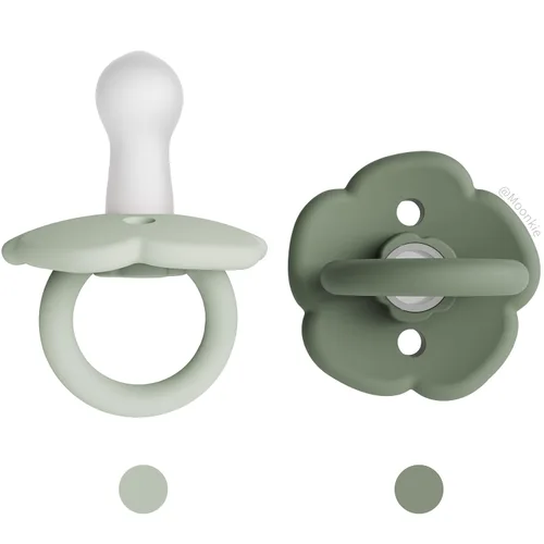 Miniatura 15 de Moonkie Juego de 2 chupetes Chupetes de bebé con diseño de una pieza con grandes agujeros de aire, silicona sin BPA, seguros para bebés de 0 a 6