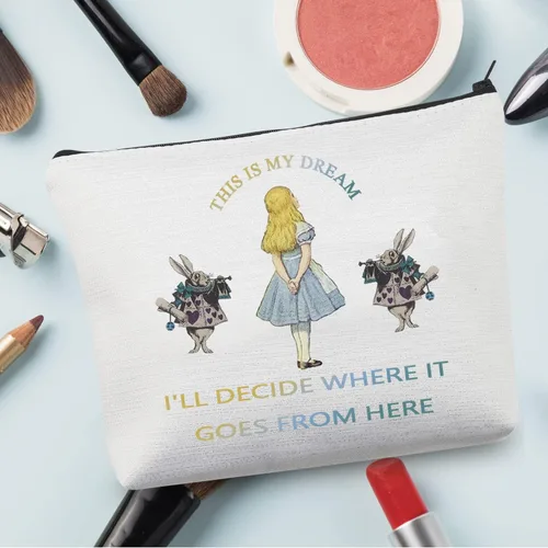 Miniatura 2 de CMNIM Bolsa de maquillaje con diseño de cuentos de hadas, con texto en inglés "This Is My Dream" (This Is My Dream), inspiradora, Bolsa