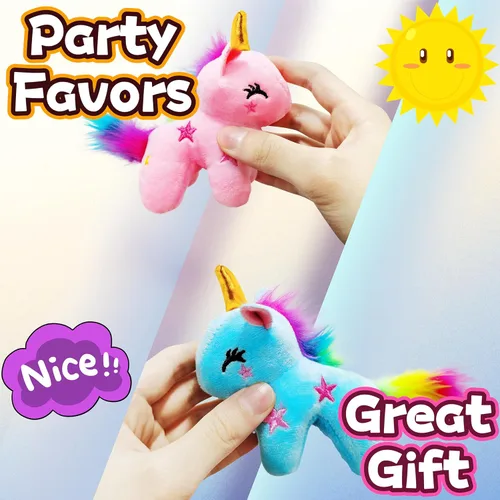 Miniatura 7 de Kawaite Animales de peluche de unicornio azul para niños y adultos, mini llavero de peluche, peluche de unicornios, animal de peluche suave