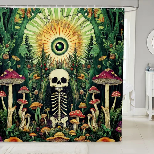 Miniatura 9 de Butterfly Shower Curtain Bohemian Bathroom Shower Curtain Set for Kids Adult Sun Moon Bath Curtain Yellow Butterfly Waterproof Curtains Room Decor