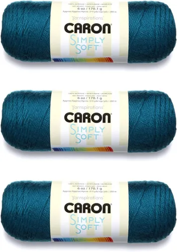 Miniatura 12 de Caron Simply Soft - Hilo verde militar, paquete de 3 unidades de 6.00 oz/6 onzas, 100% acrílico, peinado #4 (mediano), 315 yardas, tejido/ganchillo