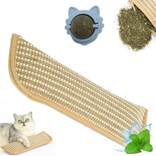 Juguete interactivo para masticar hierba gatera, almohada de sisal para gatos, tejido natural, con hierba gatera orgánica de 6000 mg, rascador de