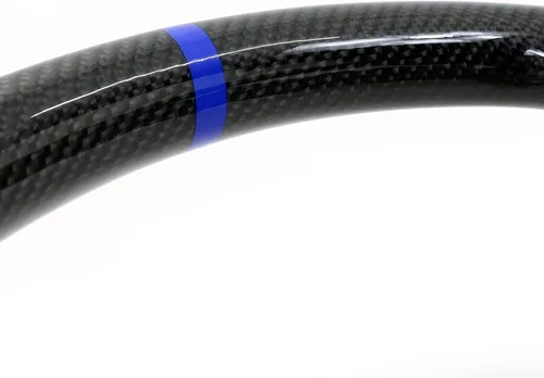 Miniatura 5 de IKON MOTORSPORTS, Volante compatible con Ford Mustang 2010-2014, Kit de reemplazo de cuerpo de volante en fibra de carbono y cuero con costura azul