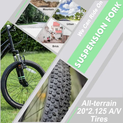Miniatura 3 de AVASTA Govet Bicicleta de Montaña de 20'' para Niños de 6-12 Años para Niños y Niñas con Horquilla de Suspensión, Transmisión de 6 Velocidades