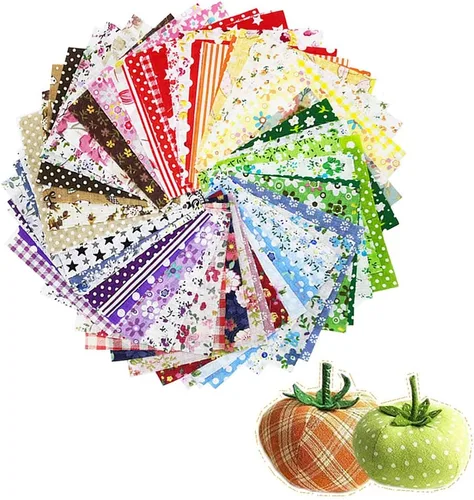 Paquete de 60 piezas de tela de 4 x 4 pulgadas (3.9 in x 3.9 in) para manualidades, juegos de tela de retazos para manualidades, costura, álbumes de