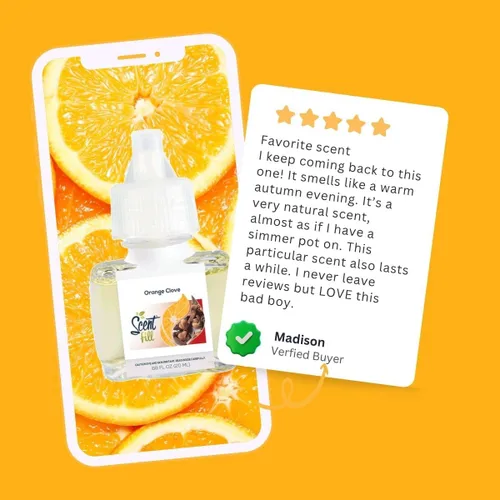 Miniatura 6 de Scent Fill Ambientador Enchufable de Naranja y Clavo, Repuestos de Aceite Perfumado, 2 Repuestos + Difusor