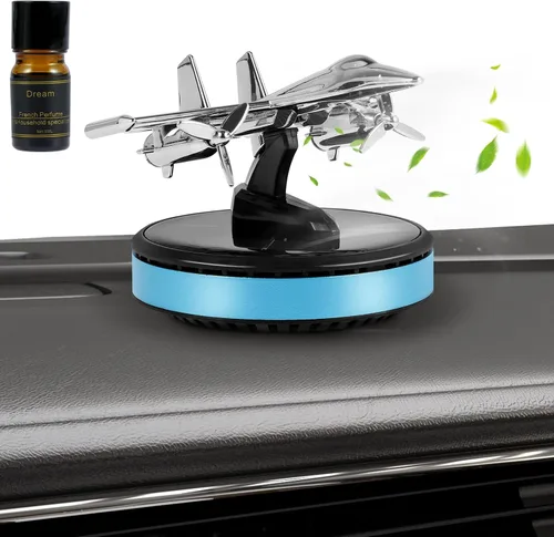 Miniatura 2 de Ambientador solar para automóvil de avión, difusor de aroma de automóvil giratorio solar con 0.2 fl oz de aceite esencial de larga duración, difusor