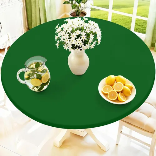 Miniatura 15 de Moosfor Mantel redondo de elastano, elástico ajustable impermeable para mesas de 18 a 24 pulgadas, mantel de picnic elástico lavable para Azul