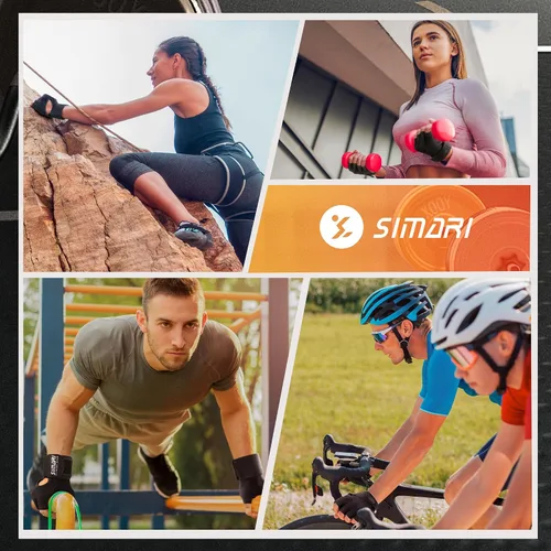 Miniatura 6 de SIMARI Guantes de entrenamiento transpirables para hombres y mujeres, guantes acolchados para levantamiento de pesas con gran agarre, protección