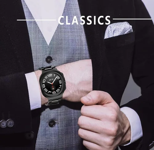 Miniatura 3 de Olytop para Galaxy Watch Ultra Correas 47mm (2024/2025), Correa de Reemplazo de Pulsera de Acero Inoxidable Metálica para Negocios, Hombres y Negro