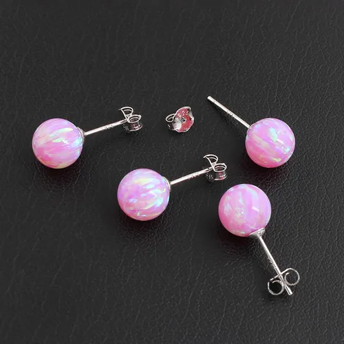 Miniatura 91 de Natural Stone Stud Earrings for Women 8mm Sterling Silver Genuine Gemstone Earrings Handmade Sterling Silver Crystal Stud Earrings for Women