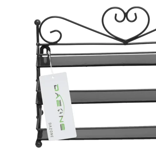 Miniatura 7 de Dazone Estante de metal montado de 3 niveles para esmalte de uñas, estante de pared, aceites esenciales, organizador de perfumes (negro)