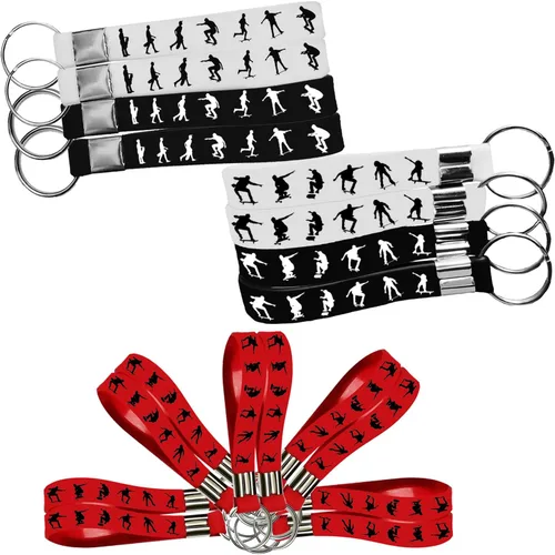 Miniatura 5 de Oringaga 24 llaveros de silicona con temática de monopatín, suministros para fiestas deportivas, decoraciones de diapasón de lujo, francoboro