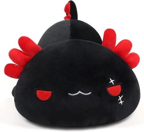 Miniatura 2 de SNOWOLF Almohada de Peluche de Ajolote Negro Lindo y Suave Animal de Peluche Axolotl Juguete de Peluche Kawaii Gran Regalo para Niños, 12