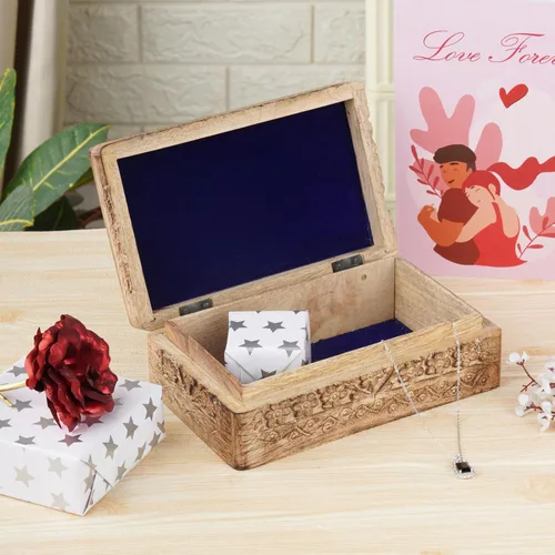 Miniatura 6 de Ajuny Cajas de Joyería de Madera Cajas Decorativas Antiguas con Tallado del Árbol de la Vida para Decoración de Mesa de Centro Regalo de Cumpleaños