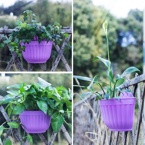 Miniatura 7 de Maceta de resina colorida para colgar en la pared, 8 unidades, maceta vertical para jardín, sala de estar, ventana, colgar en interiores