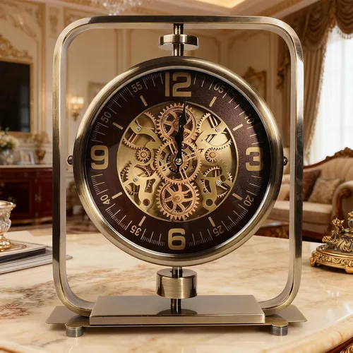 Miniatura 11 de Moving Gears - Reloj de escritorio, reloj de manta, arte industrial steampunk, relojes decorativos para sala de estar, casa de campo, oficina, ideas