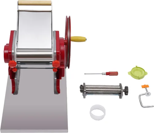 Miniatura 4 de Máquina para hacer pasta, máquina manual de fideos para pasta con rodillos, ajustes de grosor ajustables, máquina de pasta de acero inoxidable