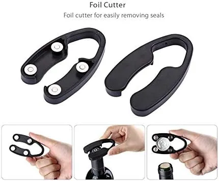 Miniatura 3 de Abridor de botellas de vino con bomba de aire con cortador de lámina, tapón al vacío y vertedor aireador