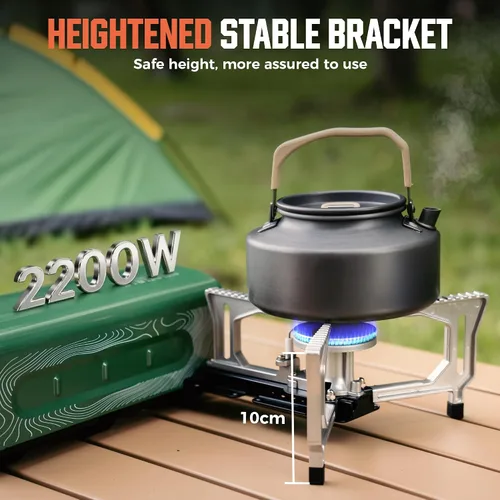Miniatura 5 de BIG HORN OUTDOORS Estufa de campamento de butano, quemador de gas plegable portátil con bolsa de transporte para camping, uso de emergencia, cocina